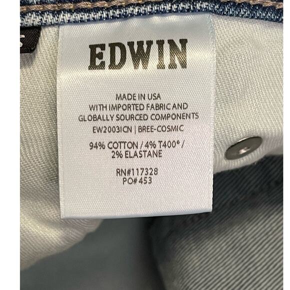 Edwin Bree Mid Rise Slim Skinny Denim Raw Hem Jean in Cosmic Size 25 x 26 NWT - Picture 7 of 10